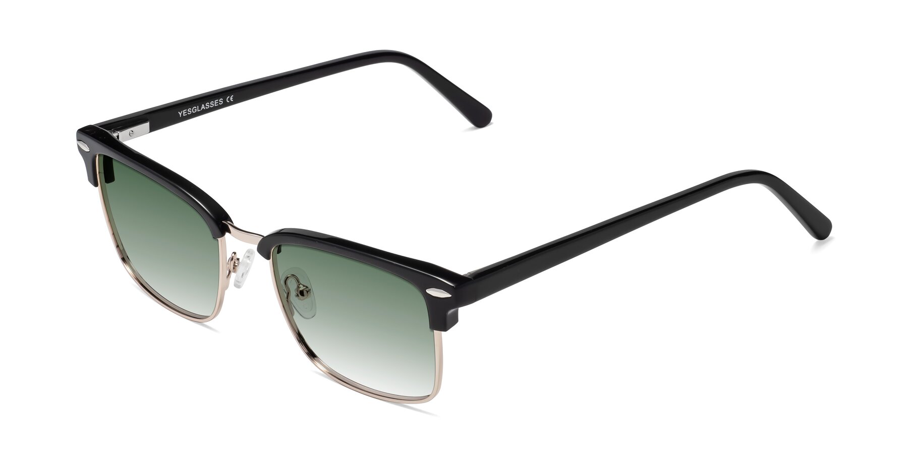 Angle of 17464 in Black-Gold with Green Gradient Lenses