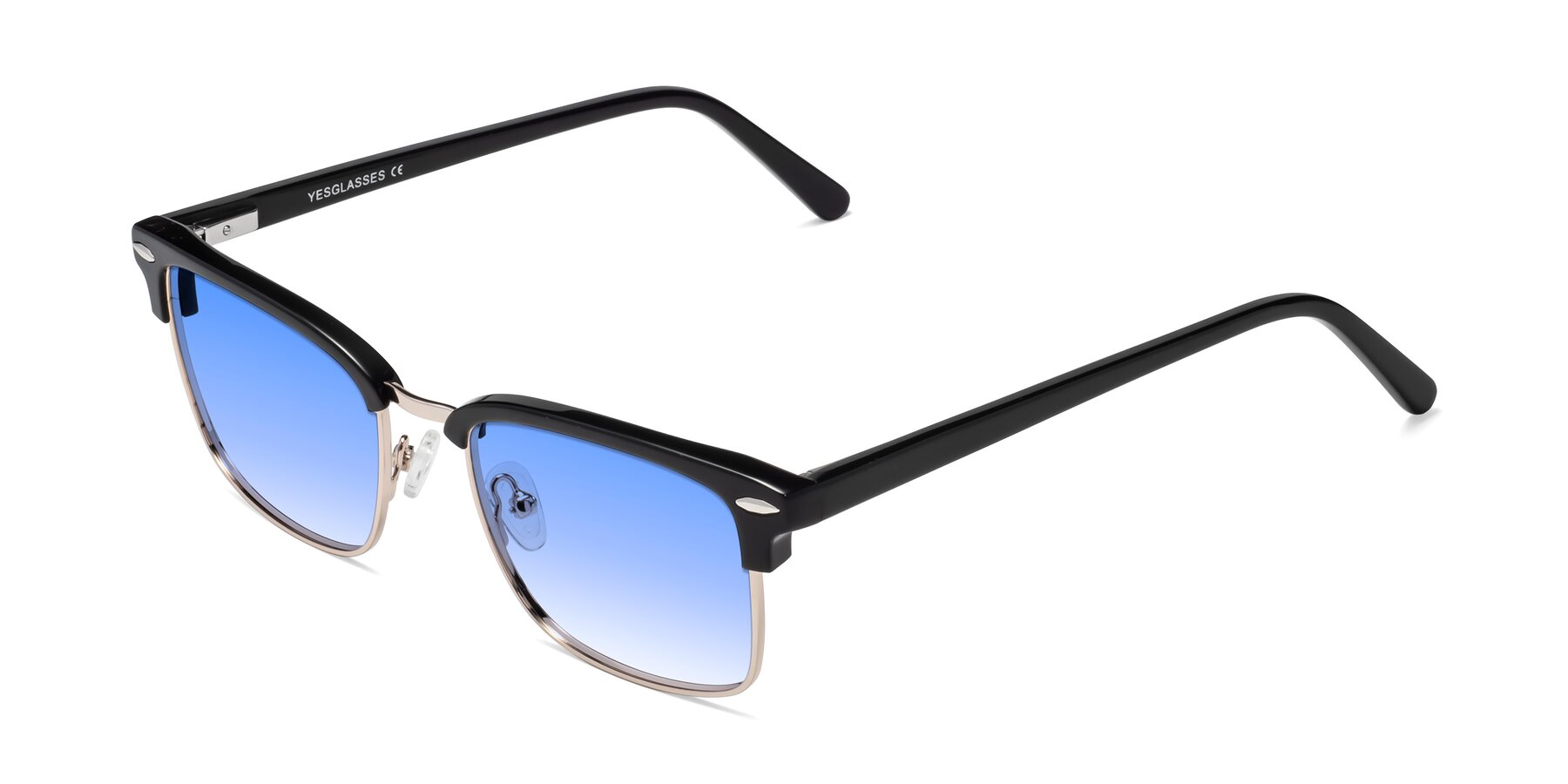 Angle of 17464 in Black-Gold with Blue Gradient Lenses