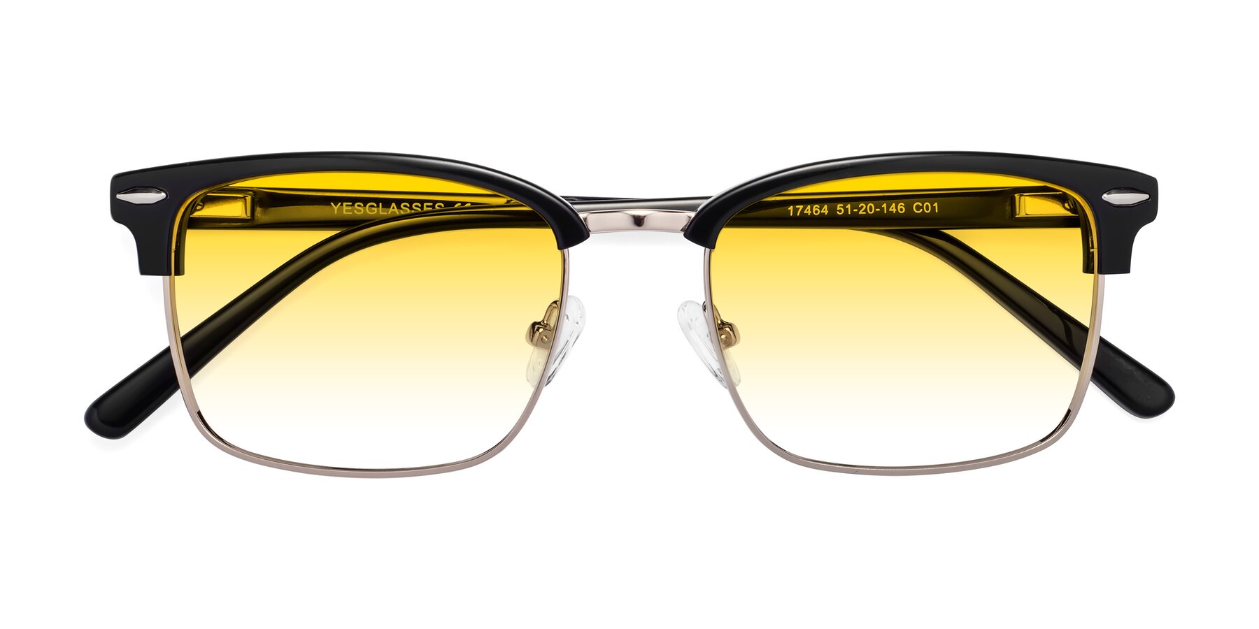 Folded Front of 17464 in Black-Gold with Yellow Gradient Lenses