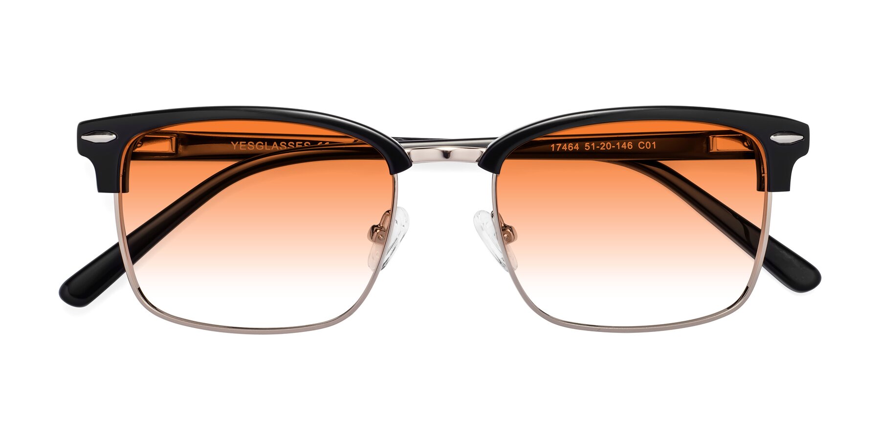 Folded Front of 17464 in Black-Gold with Orange Gradient Lenses