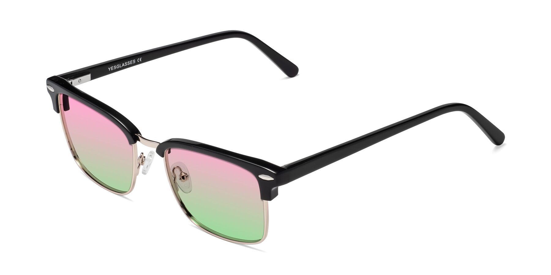 Angle of 17464 in Black-Gold with Pink / Green Gradient Lenses
