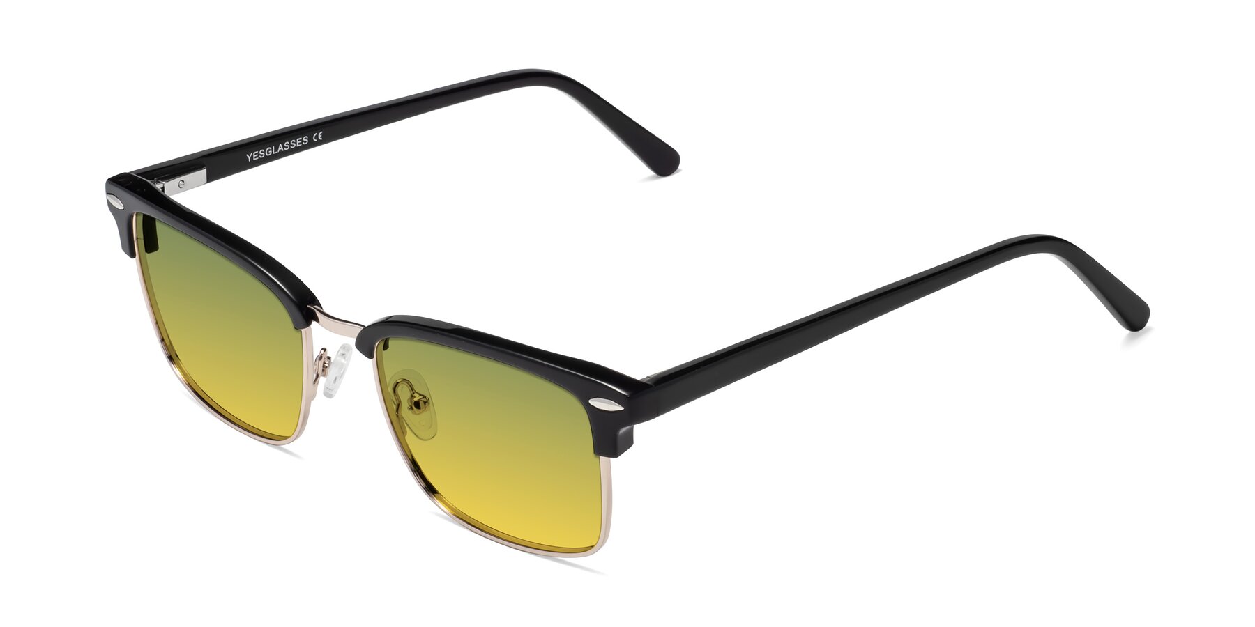 Angle of 17464 in Black-Gold with Green / Yellow Gradient Lenses