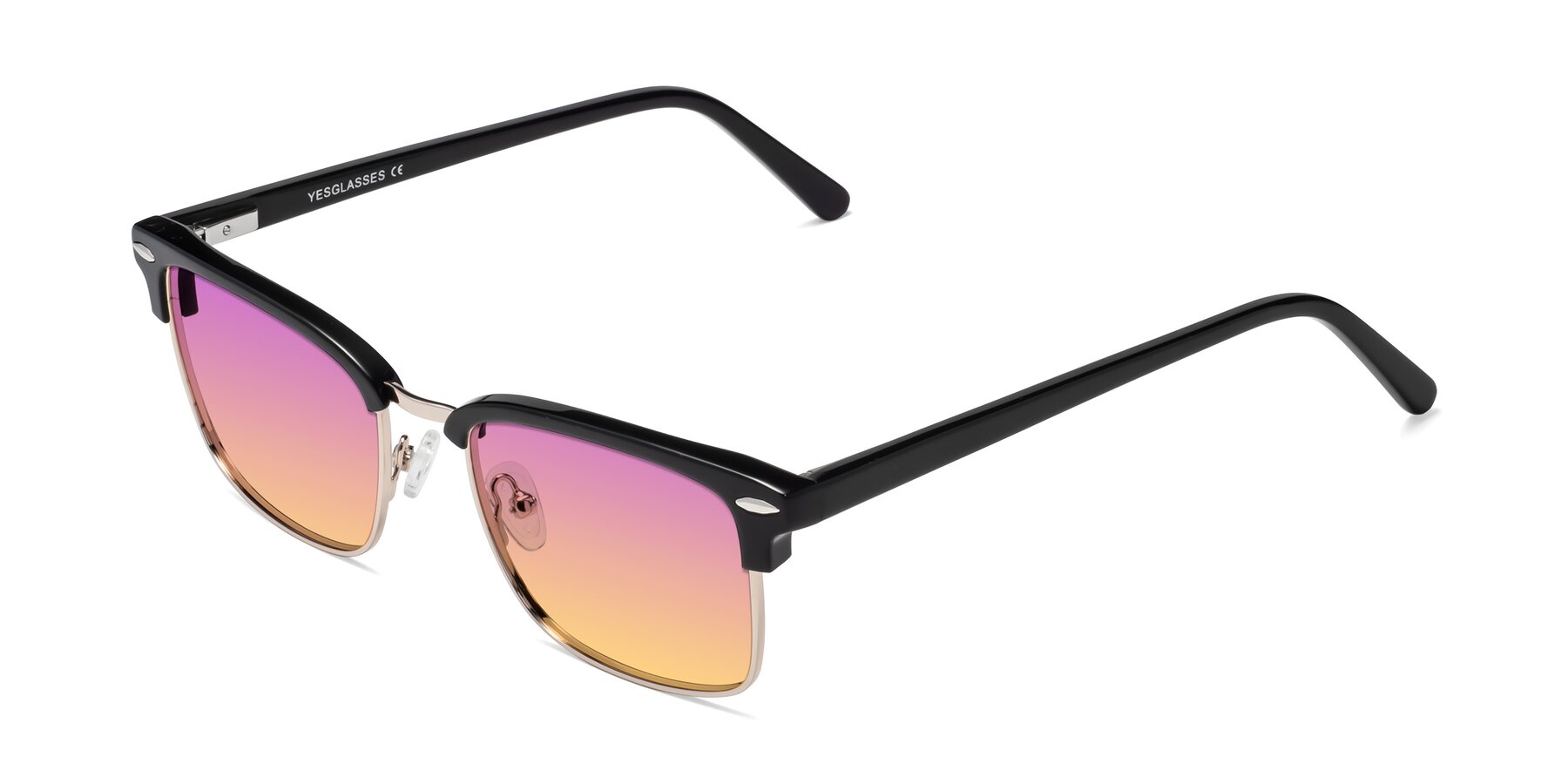 Angle of 17464 in Black-Gold with Purple / Yellow Gradient Lenses
