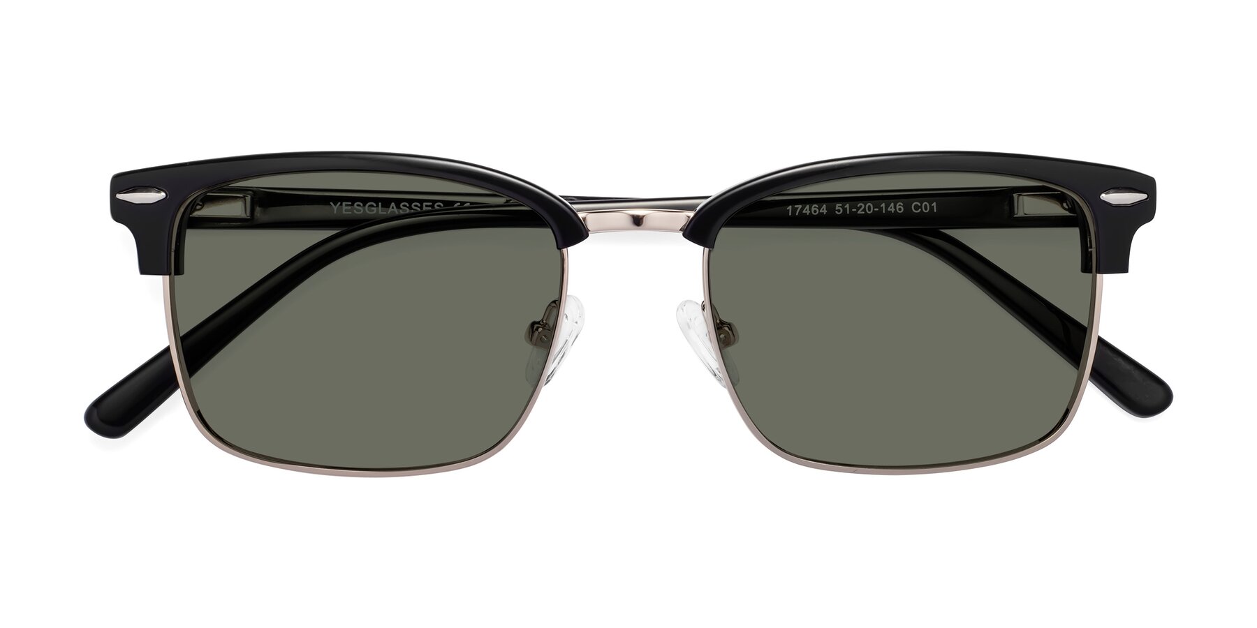Folded Front of 17464 in Black-Gold with Gray Polarized Lenses