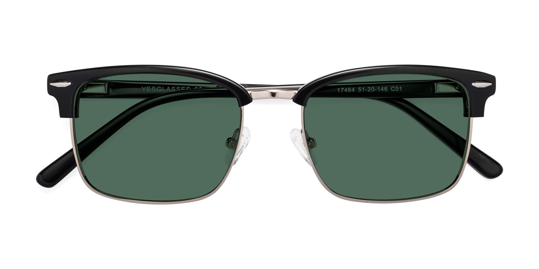 Folded Front of 17464 in Black-Gold with Green Polarized Lenses