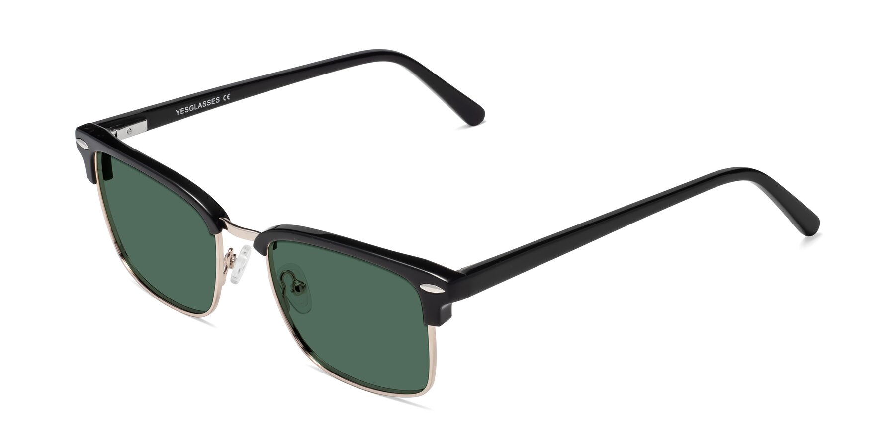 Angle of 17464 in Black-Gold with Green Polarized Lenses