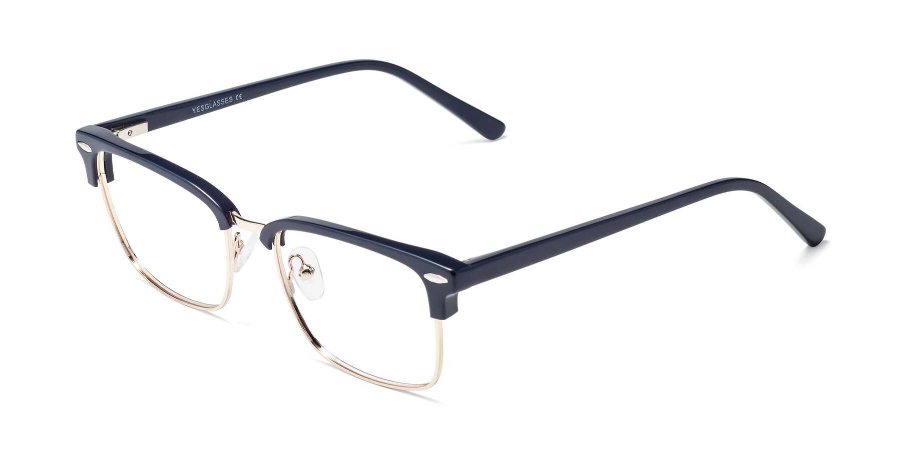 Angle of 17464 in Blue-Gold with Clear Eyeglass Lenses