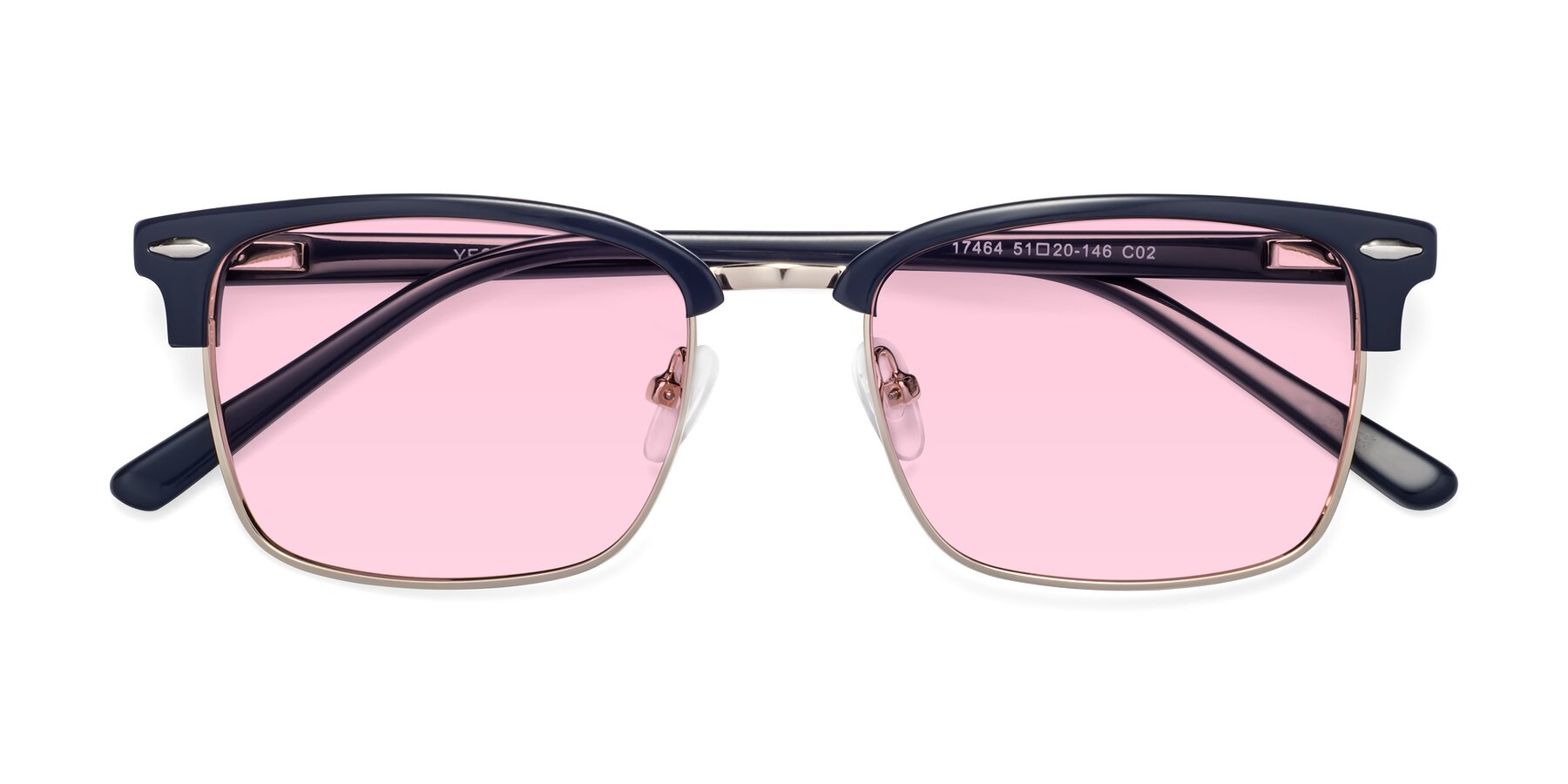 Folded Front of 17464 in Blue-Gold with Light Pink Tinted Lenses