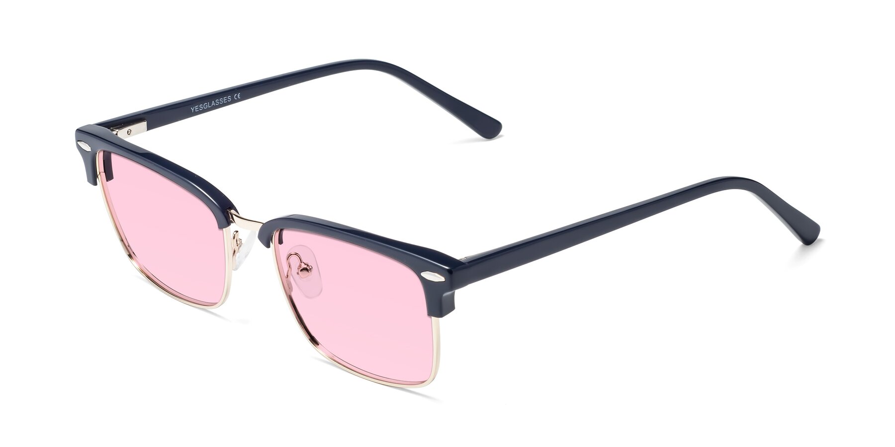 Angle of 17464 in Blue-Gold with Light Pink Tinted Lenses