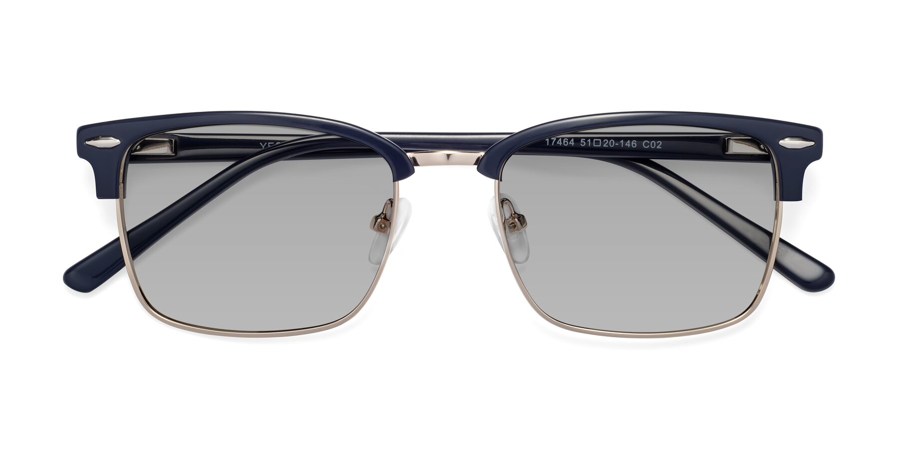 Folded Front of 17464 in Blue-Gold with Light Gray Tinted Lenses