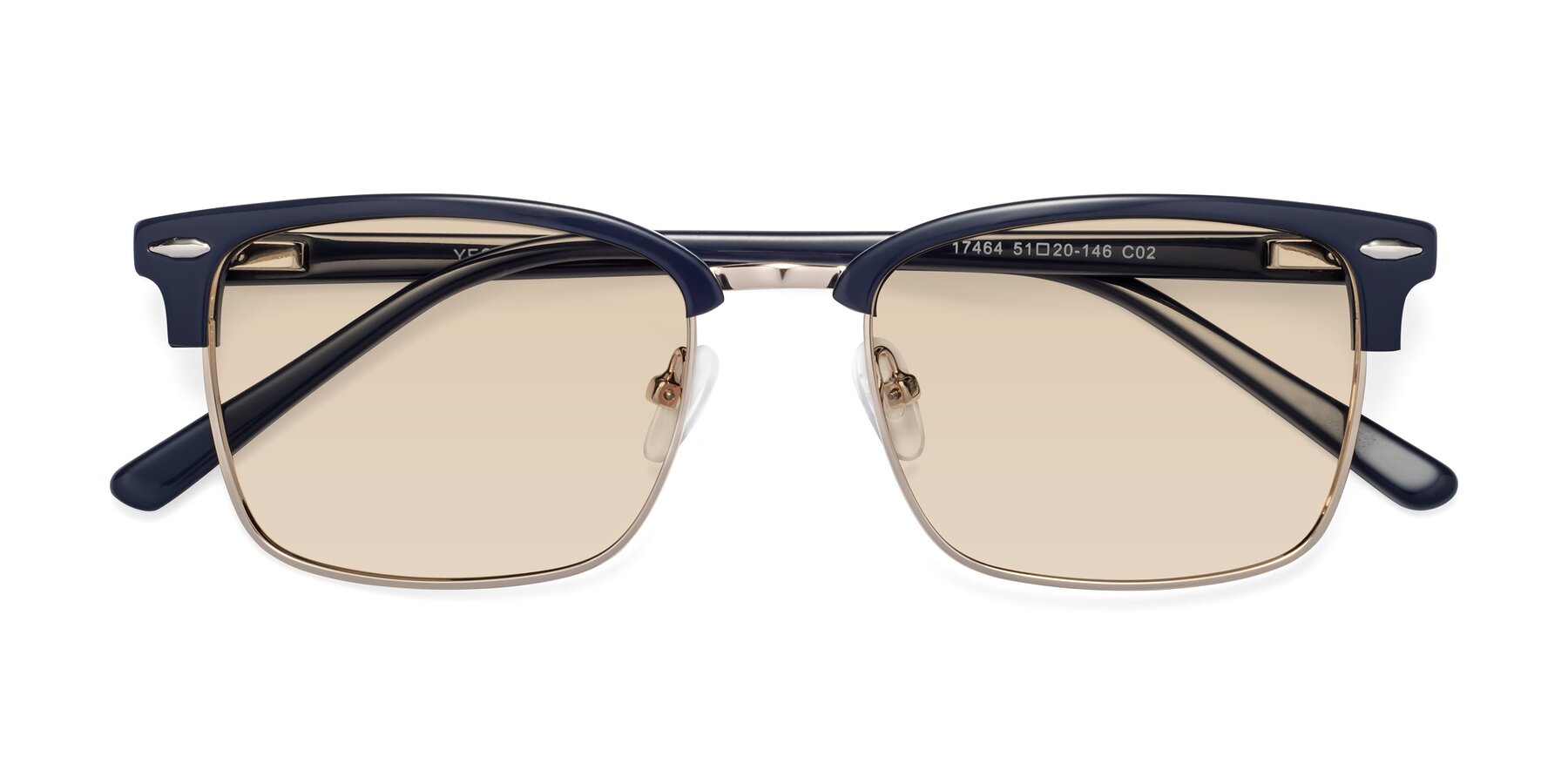 Folded Front of 17464 in Blue-Gold with Light Brown Tinted Lenses