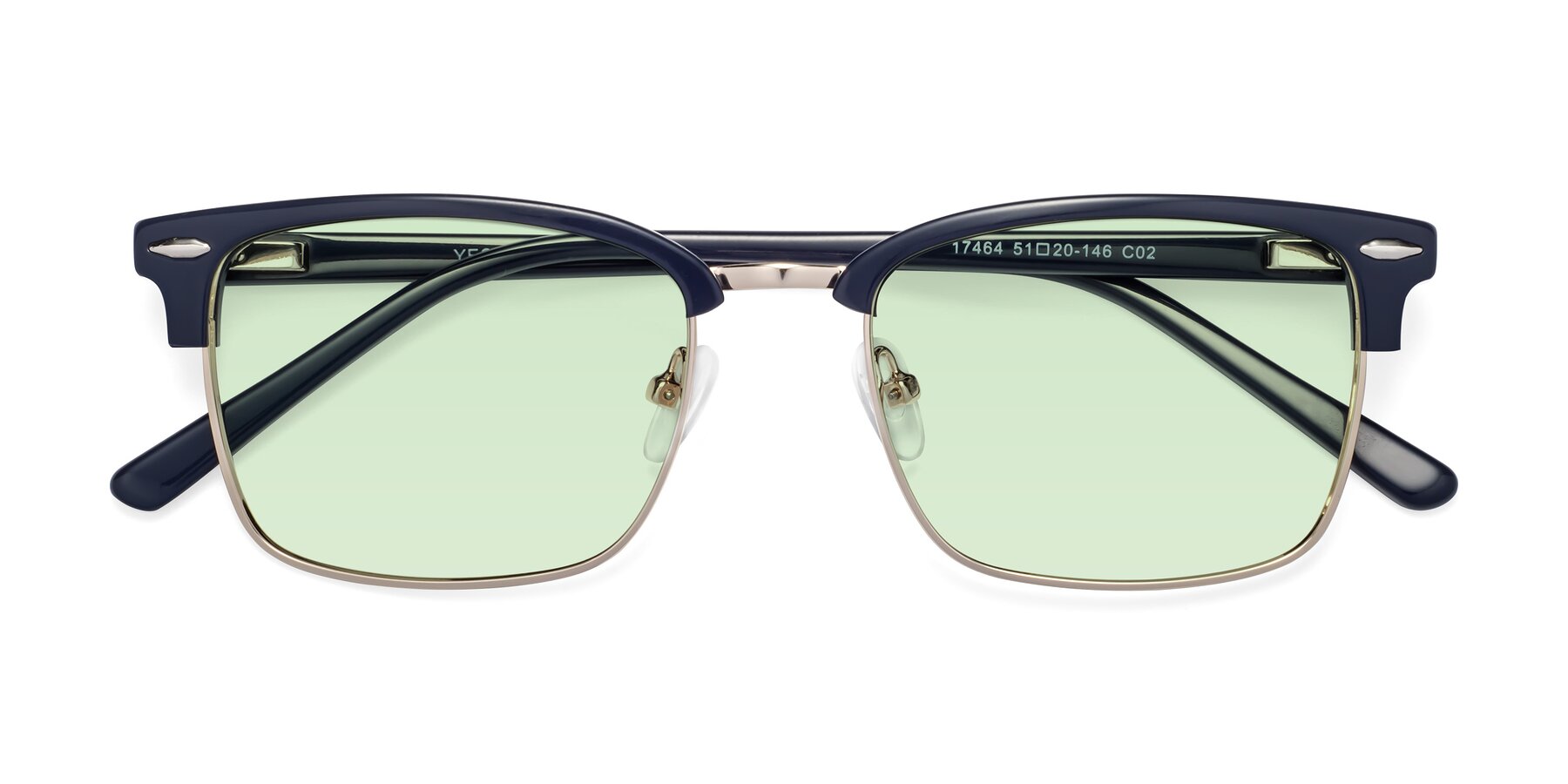 Folded Front of 17464 in Blue-Gold with Light Green Tinted Lenses