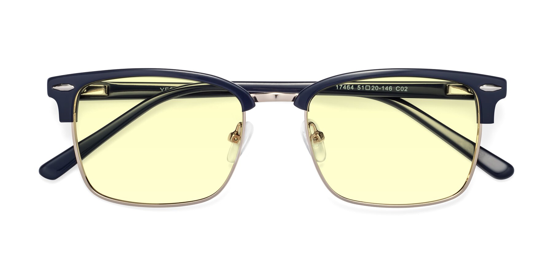 Folded Front of 17464 in Blue-Gold with Light Yellow Tinted Lenses