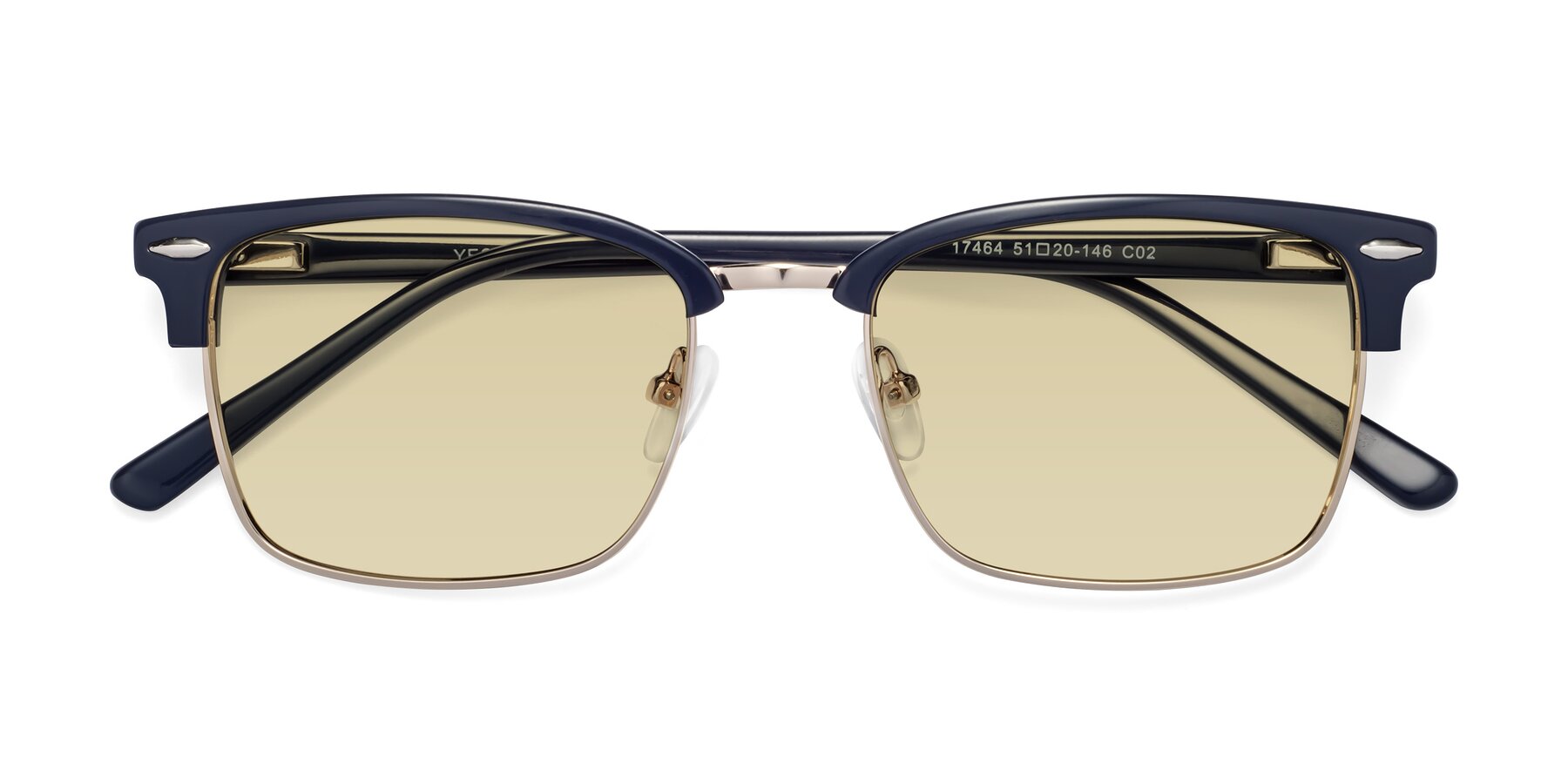 Folded Front of 17464 in Blue-Gold with Light Champagne Tinted Lenses