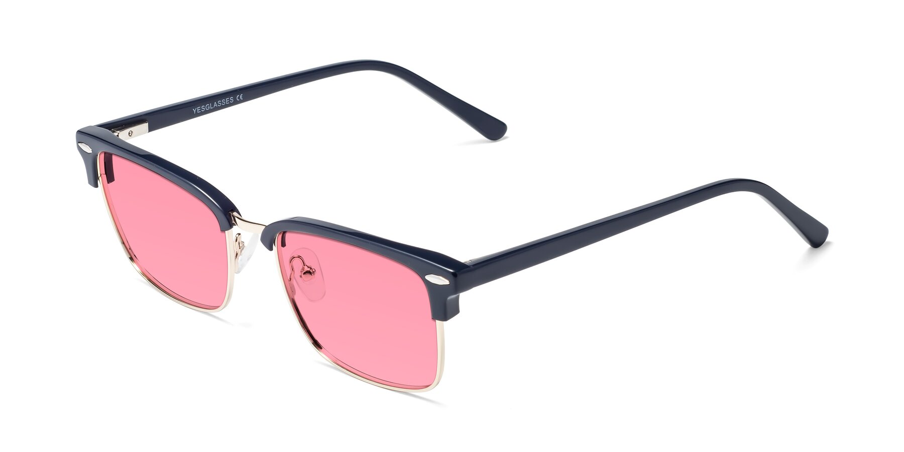 Angle of 17464 in Blue-Gold with Pink Tinted Lenses