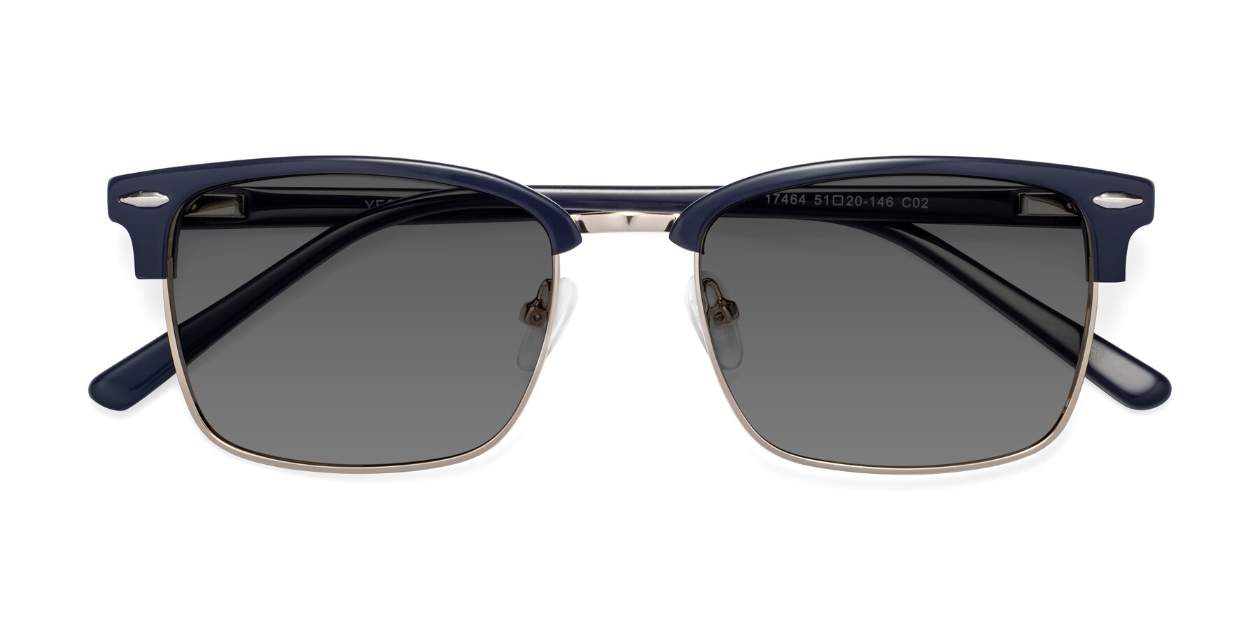 Folded Front of 17464 in Blue-Gold with Medium Gray Tinted Lenses