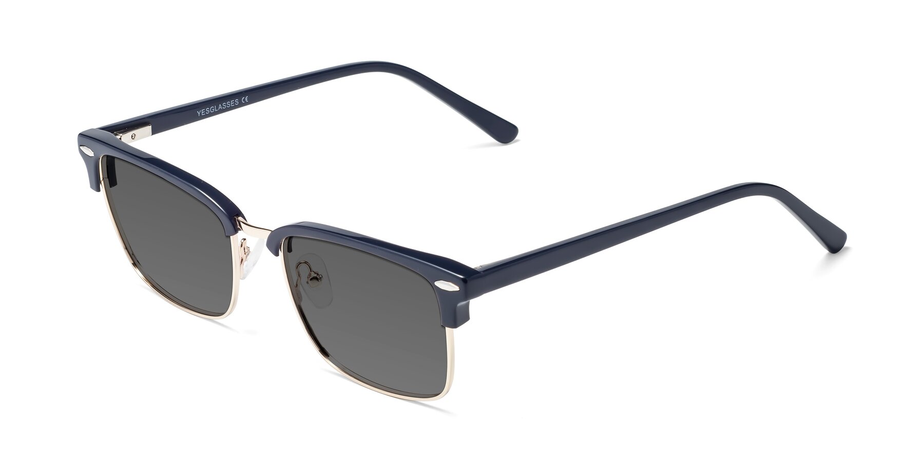 Angle of 17464 in Blue-Gold with Medium Gray Tinted Lenses