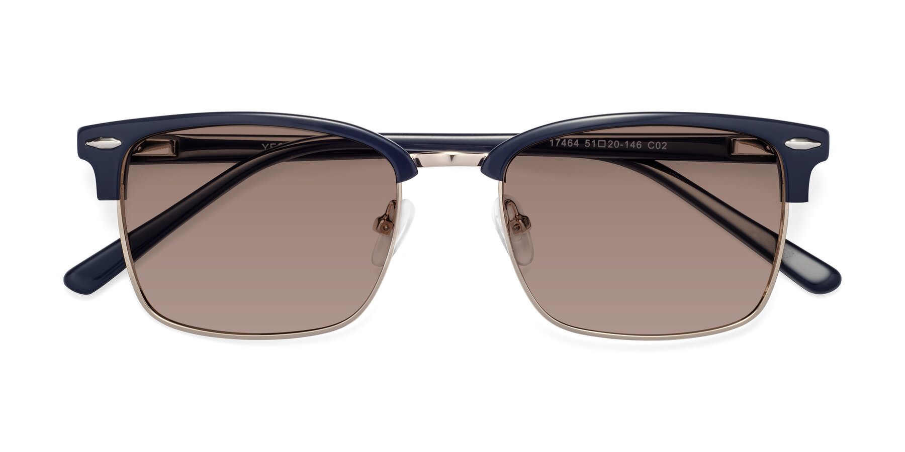 Folded Front of 17464 in Blue-Gold with Medium Brown Tinted Lenses