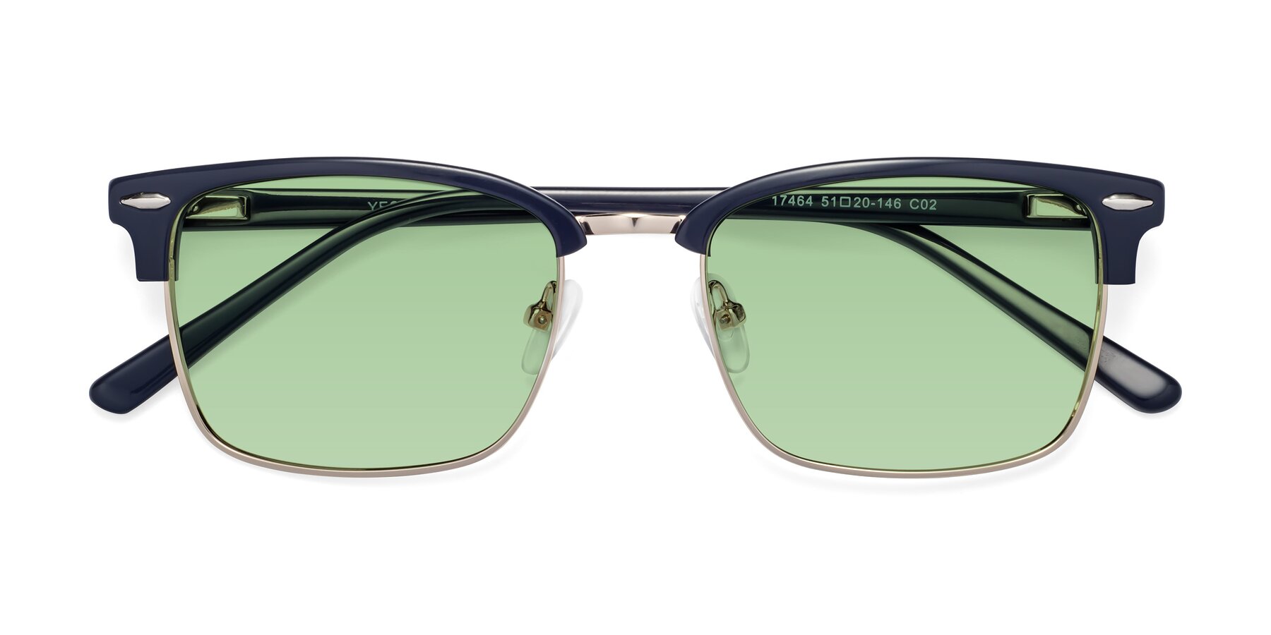 Folded Front of 17464 in Blue-Gold with Medium Green Tinted Lenses