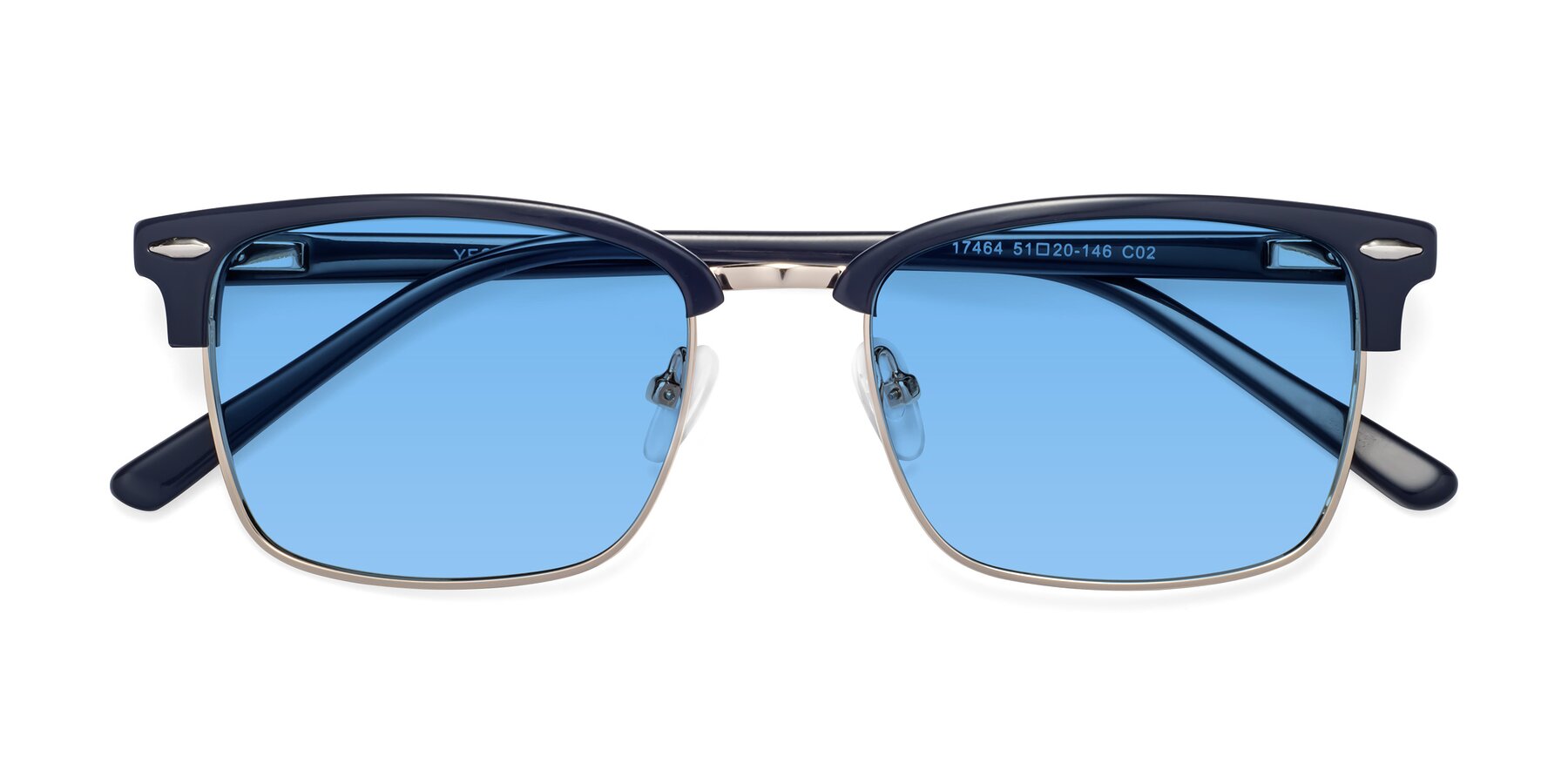 Folded Front of 17464 in Blue-Gold with Medium Blue Tinted Lenses