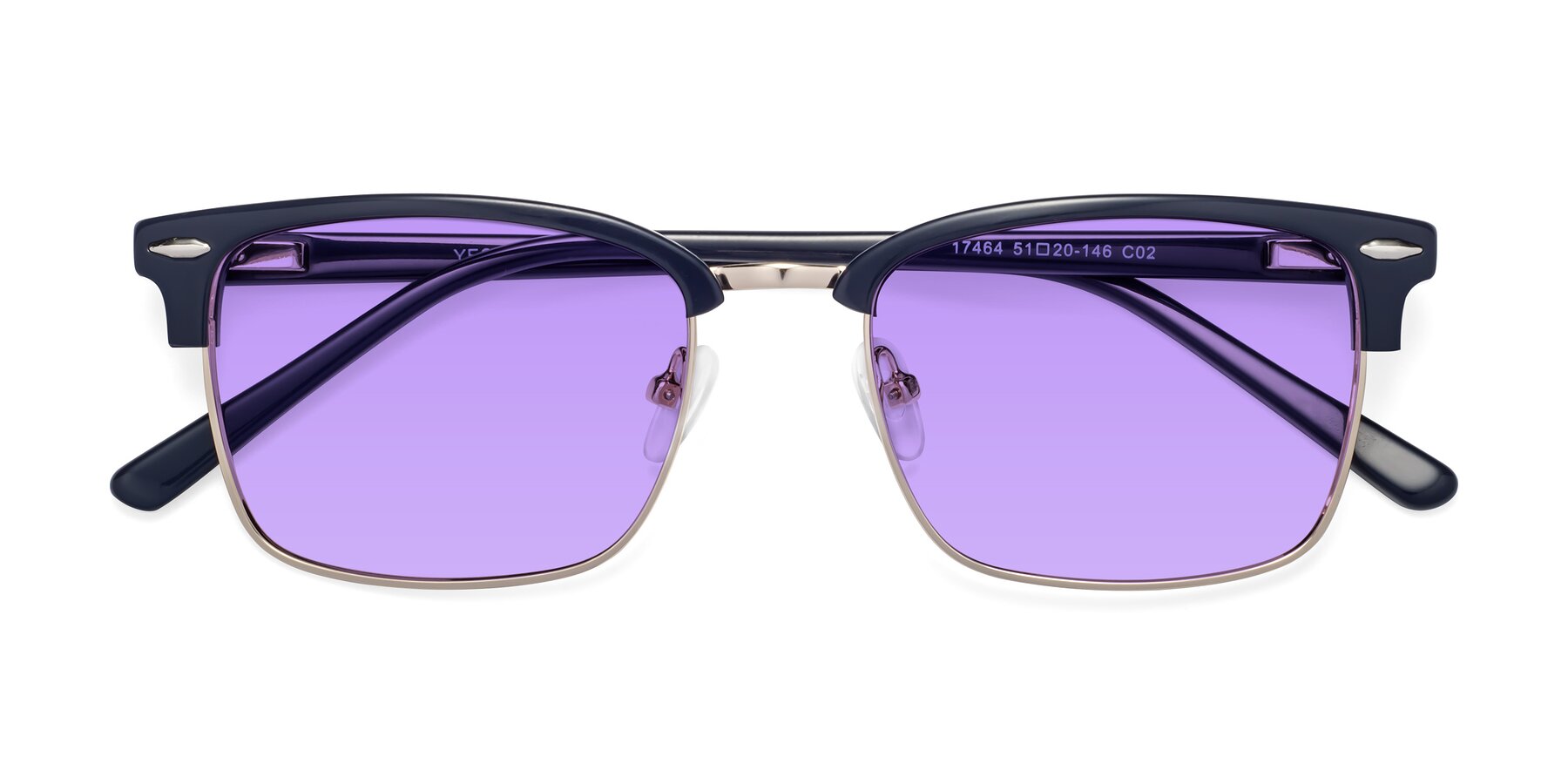 Folded Front of 17464 in Blue-Gold with Medium Purple Tinted Lenses