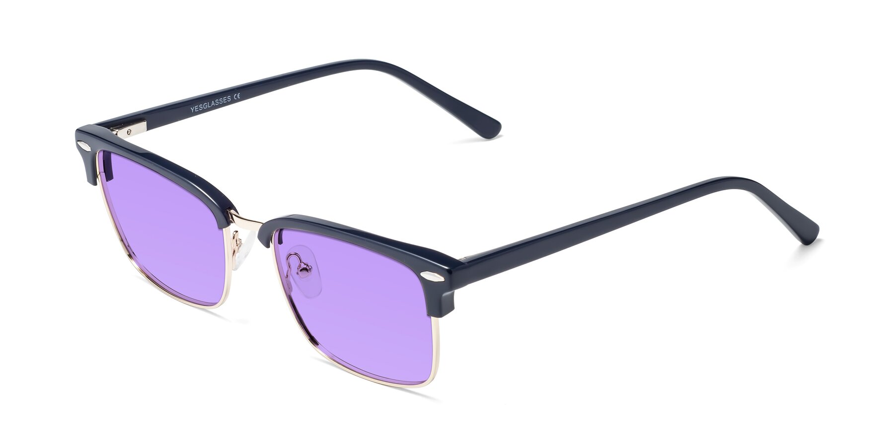 Angle of 17464 in Blue-Gold with Medium Purple Tinted Lenses