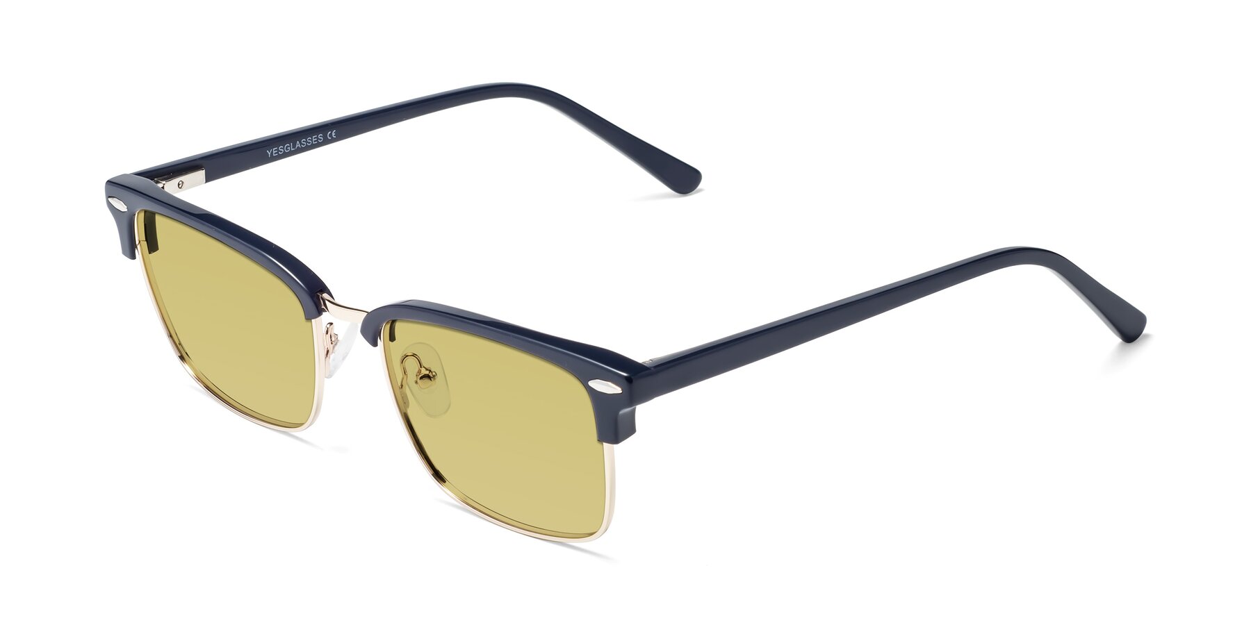 Angle of 17464 in Blue-Gold with Medium Champagne Tinted Lenses