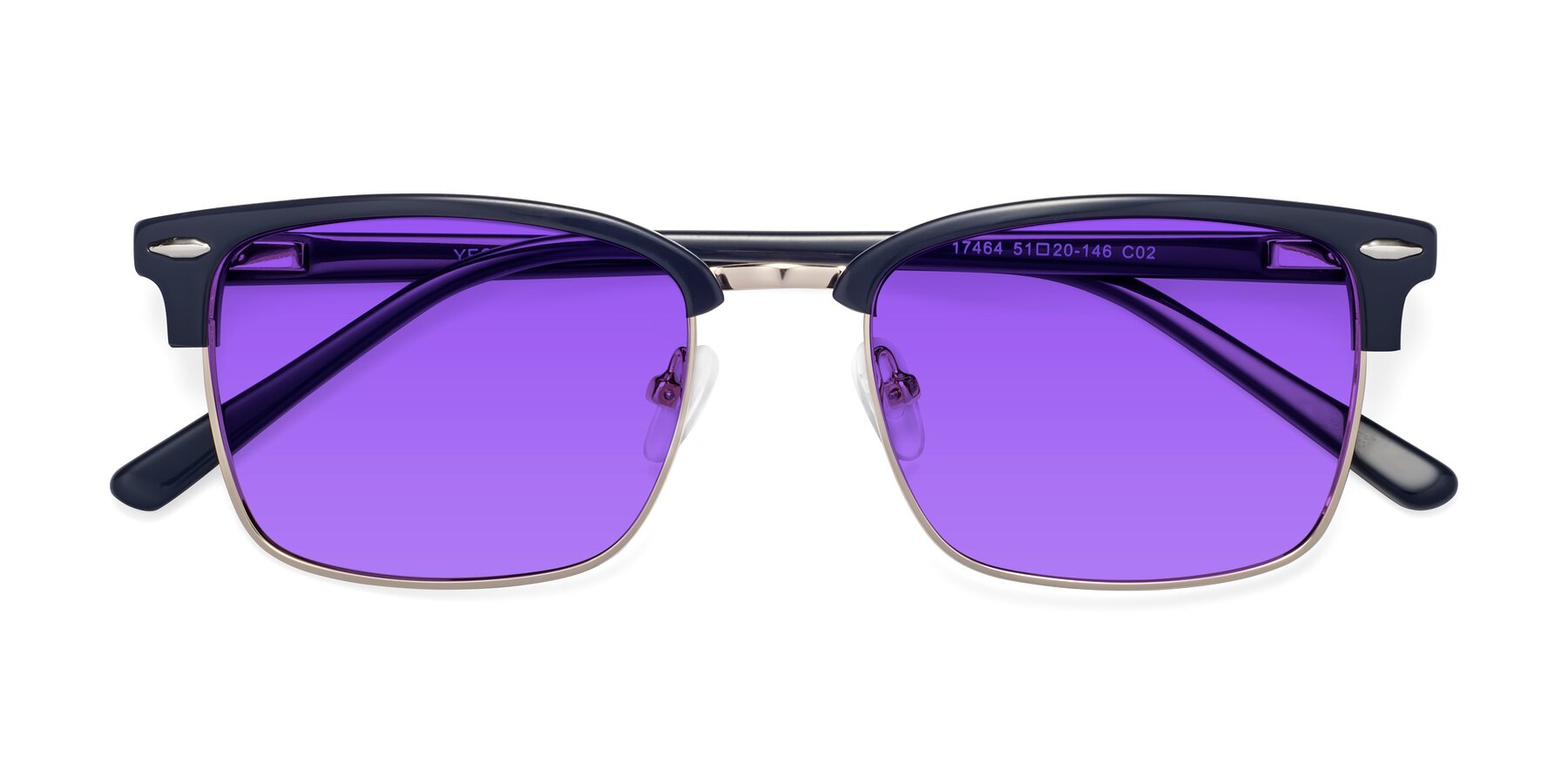 Folded Front of 17464 in Blue-Gold with Purple Tinted Lenses