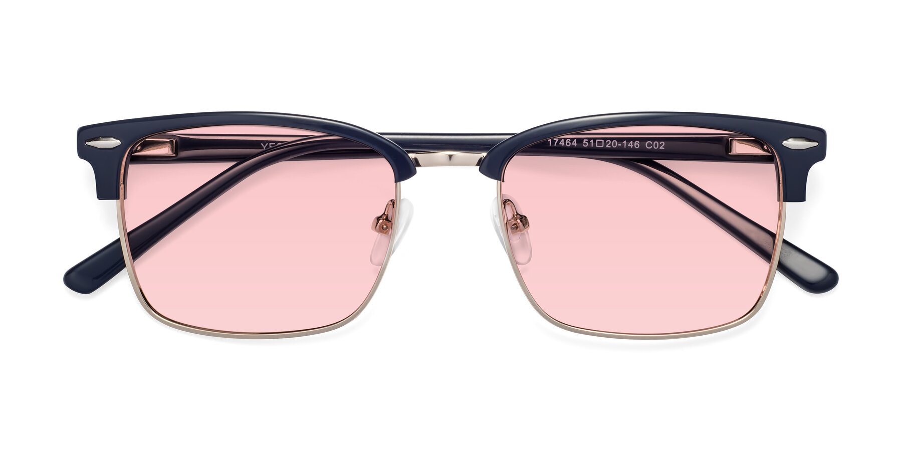 Folded Front of 17464 in Blue-Gold with Light Garnet Tinted Lenses