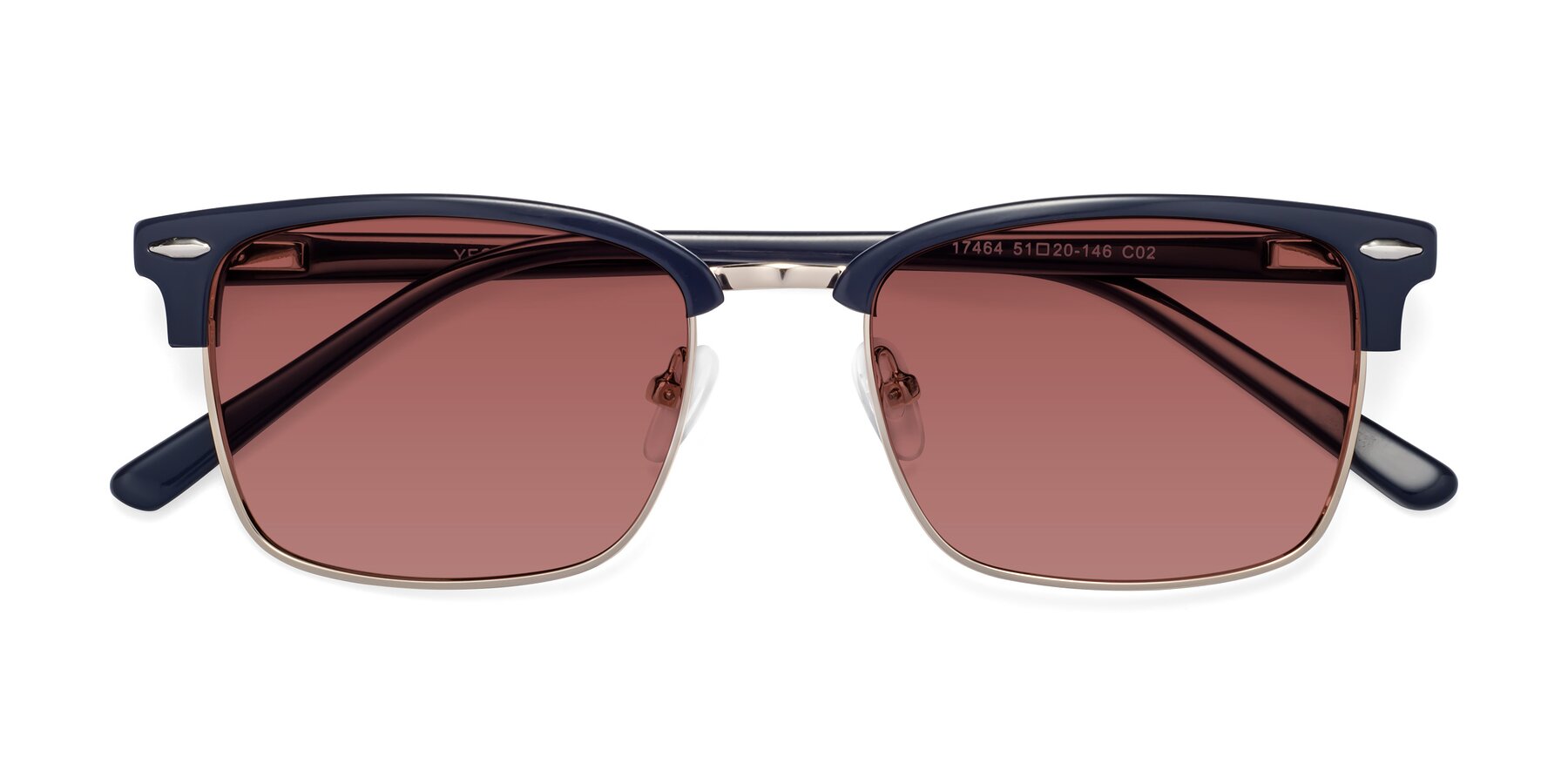 Folded Front of 17464 in Blue-Gold with Garnet Tinted Lenses