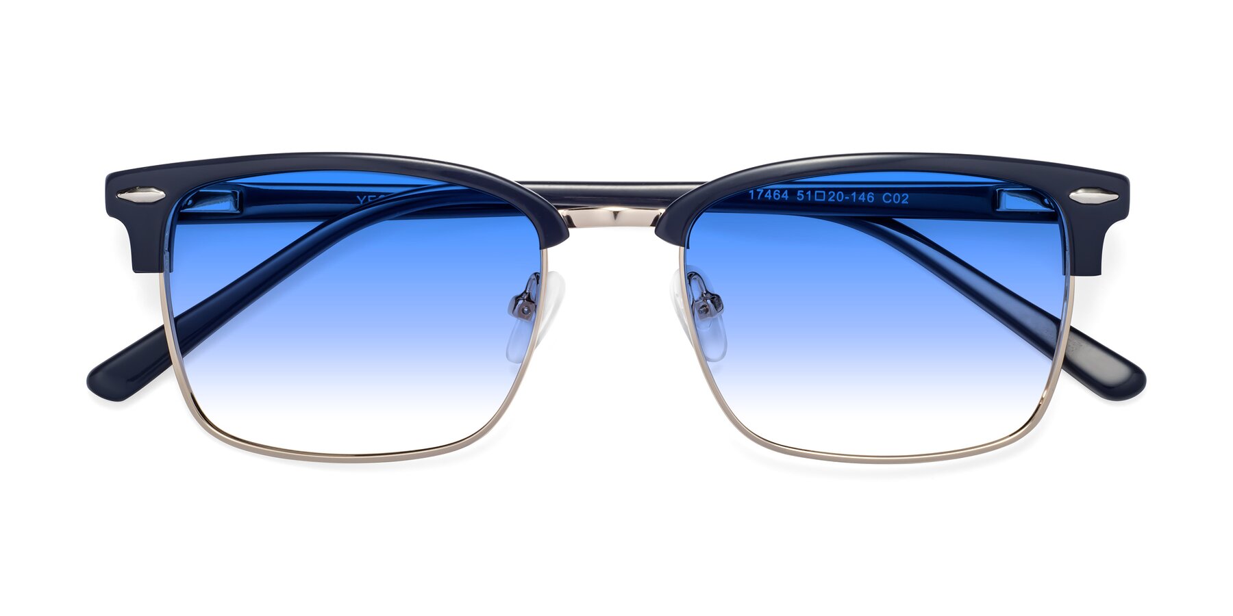 Folded Front of 17464 in Blue-Gold with Blue Gradient Lenses
