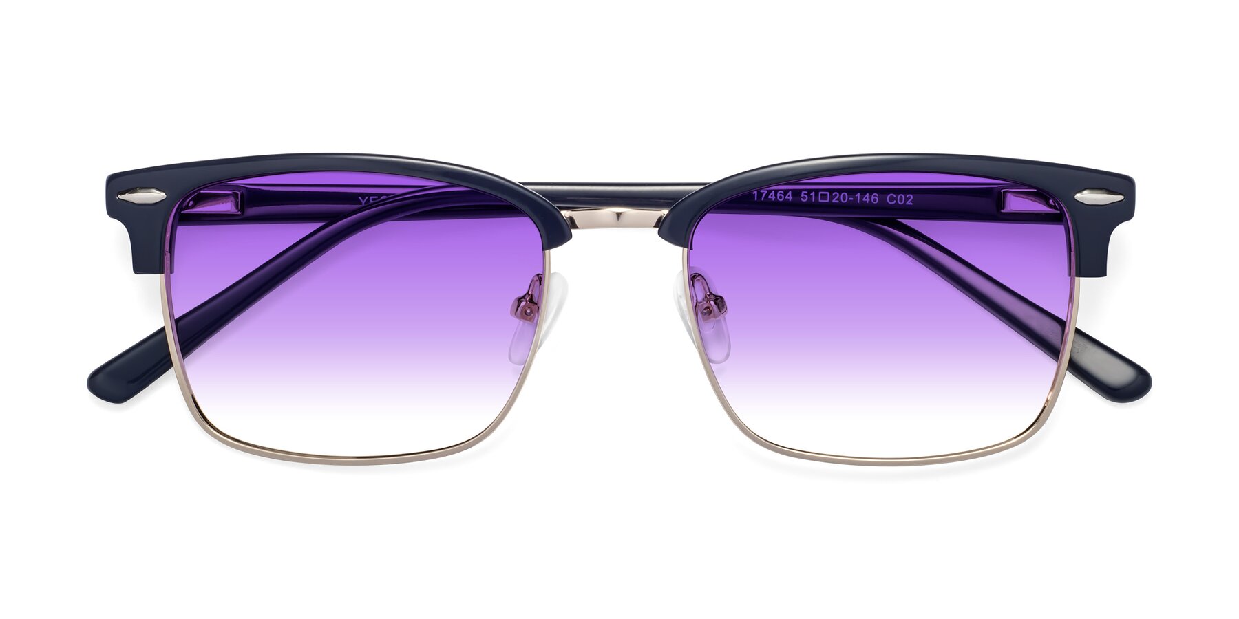 Folded Front of 17464 in Blue-Gold with Purple Gradient Lenses