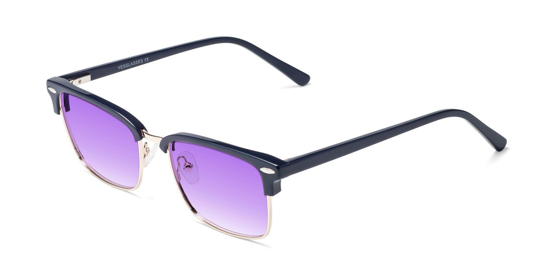 Angle of 17464 in Blue-Gold with Purple Gradient Lenses