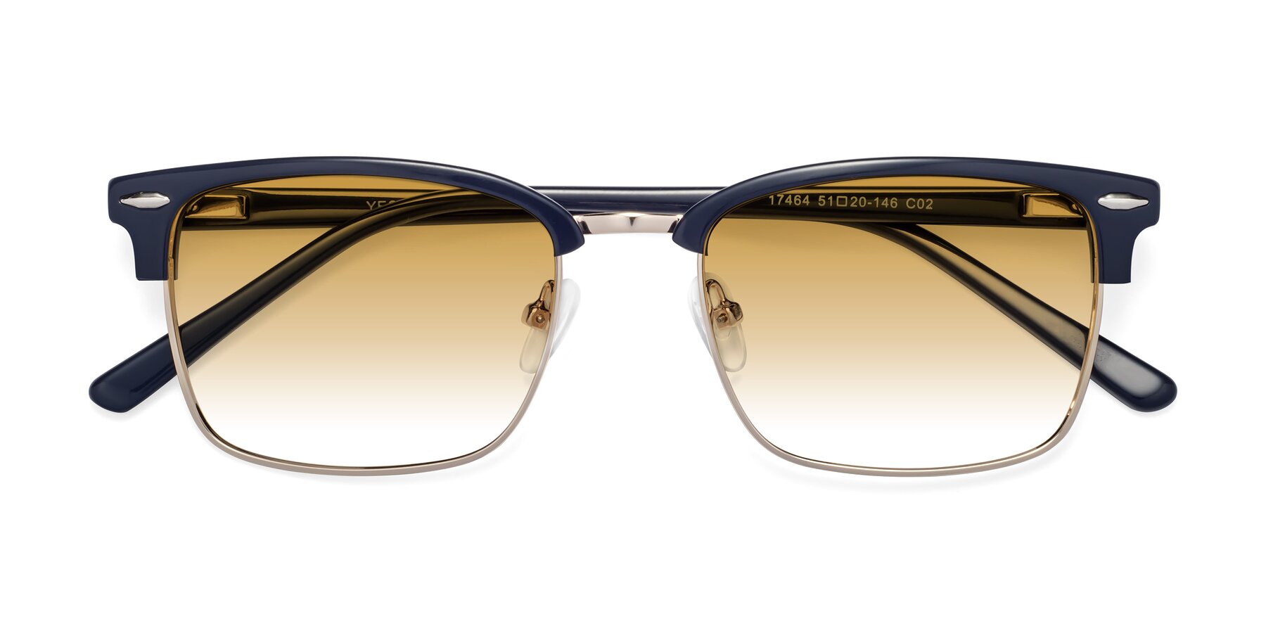 Folded Front of 17464 in Blue-Gold with Champagne Gradient Lenses