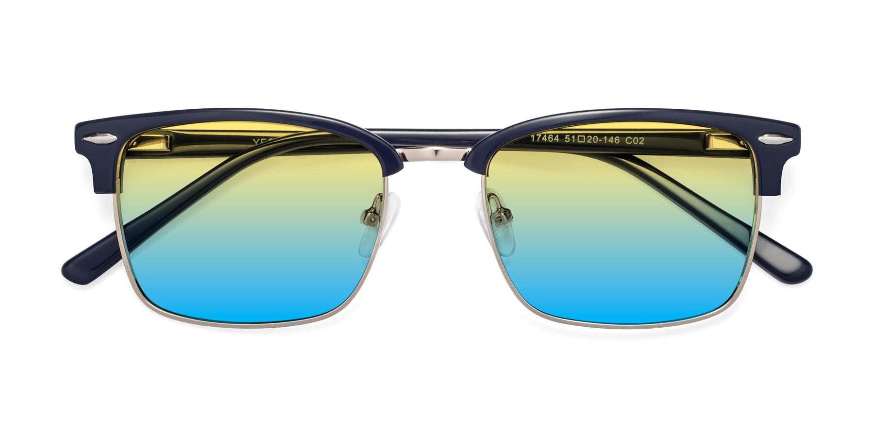 Folded Front of 17464 in Blue-Gold with Yellow / Blue Gradient Lenses