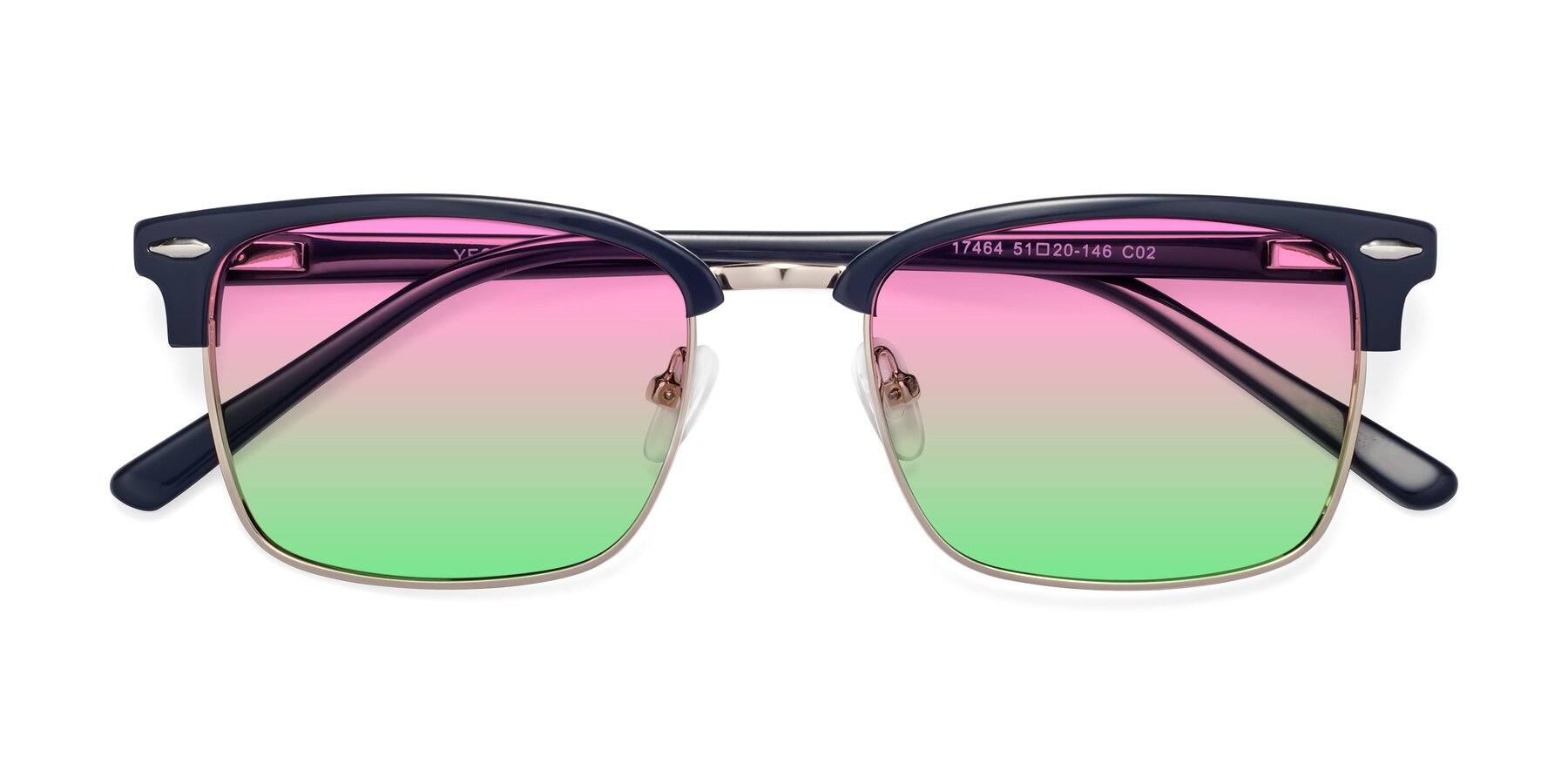 Folded Front of 17464 in Blue-Gold with Pink / Green Gradient Lenses