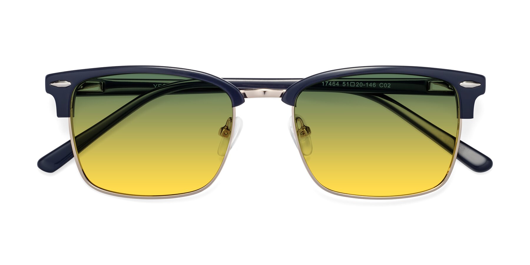 Folded Front of 17464 in Blue-Gold with Green / Yellow Gradient Lenses