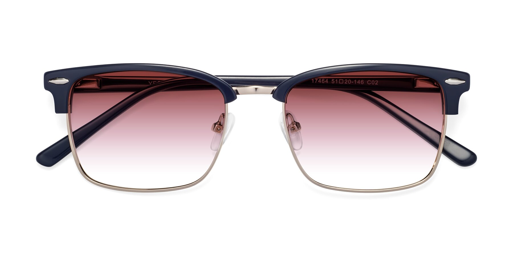 Folded Front of 17464 in Blue-Gold with Garnet Gradient Lenses