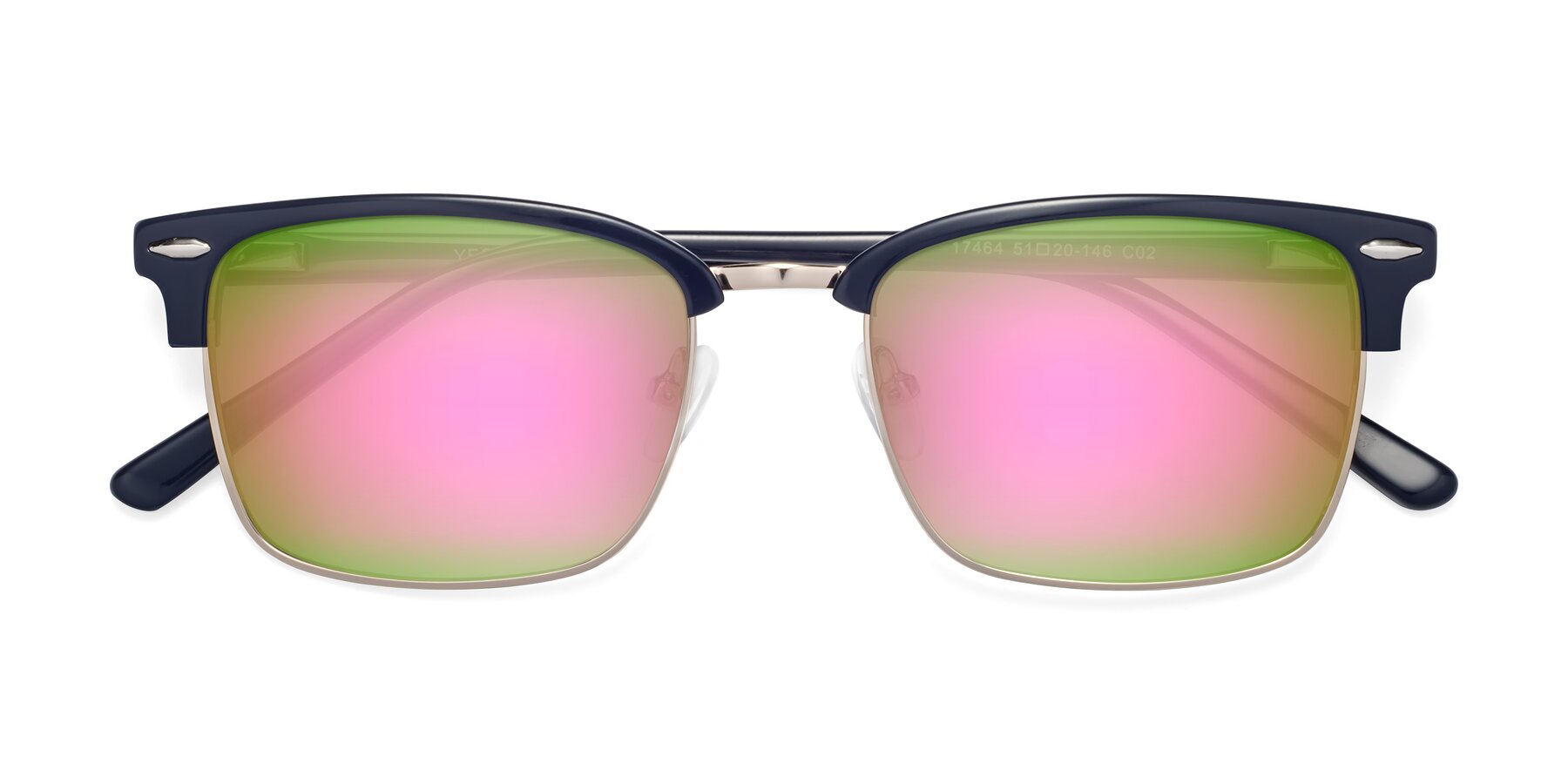 Folded Front of 17464 in Blue-Gold with Pink Mirrored Lenses