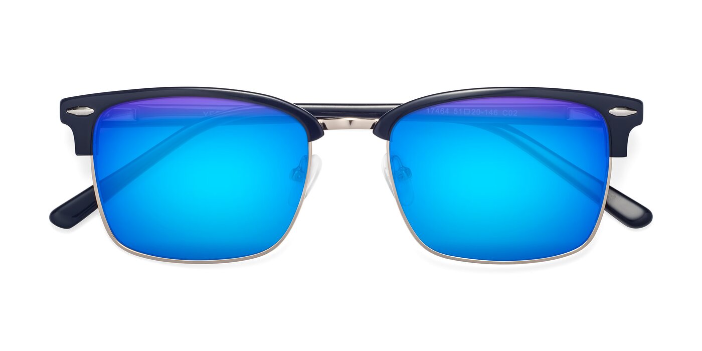 17464 - Blue / Gold Flash Mirrored Sunglasses