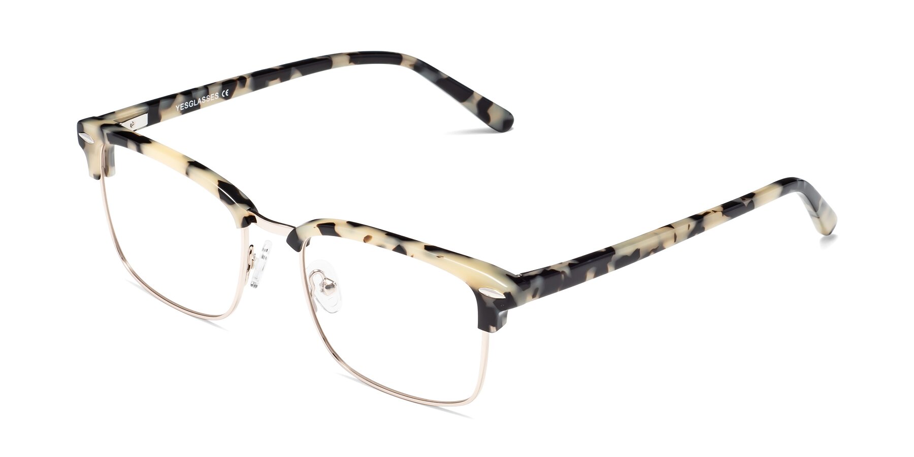 Angle of 17464 in Tortoise-Gold with Clear Eyeglass Lenses