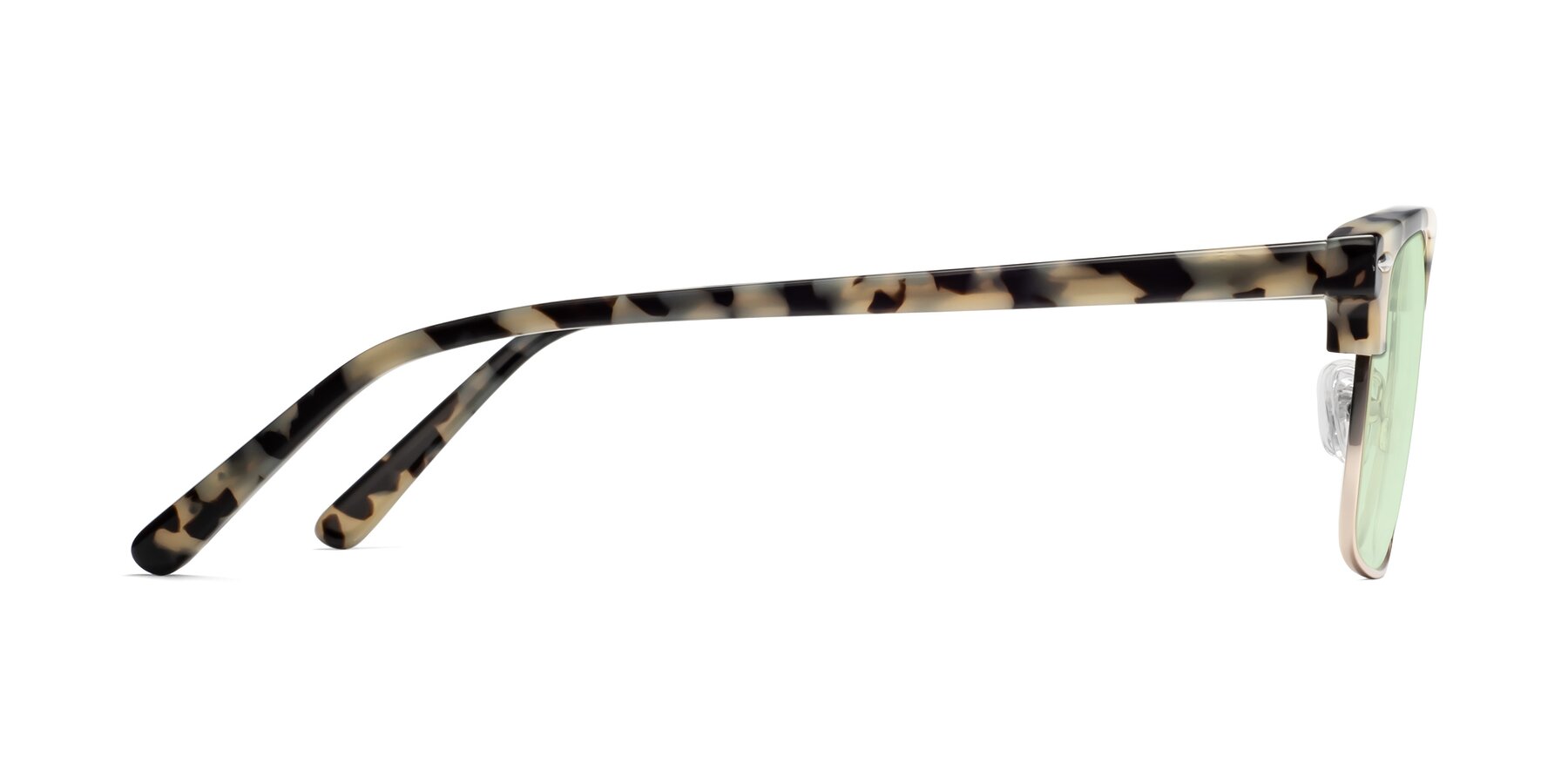 Side of 17464 in Tortoise-Gold with Light Green Tinted Lenses