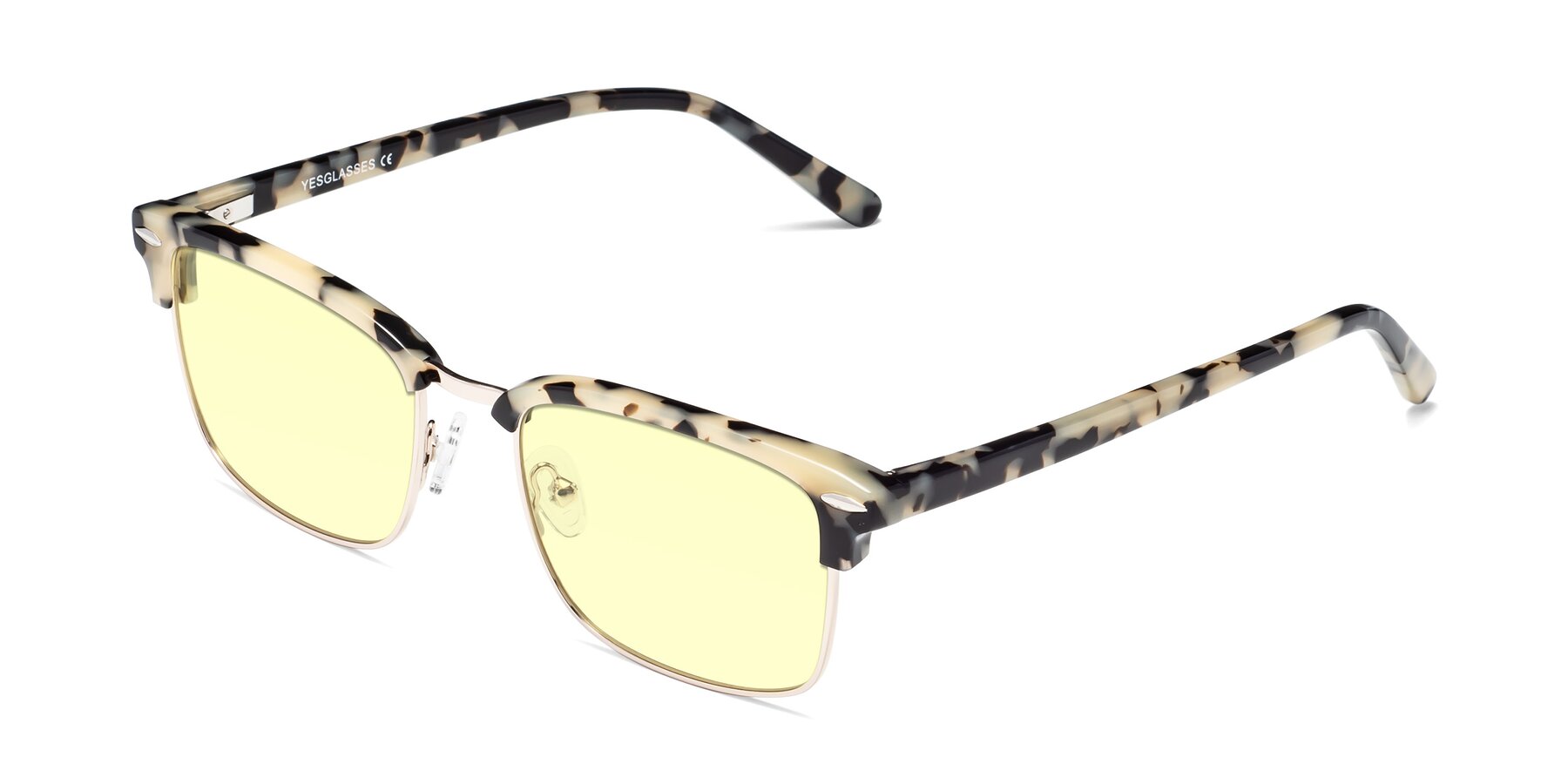 Angle of 17464 in Tortoise-Gold with Light Yellow Tinted Lenses