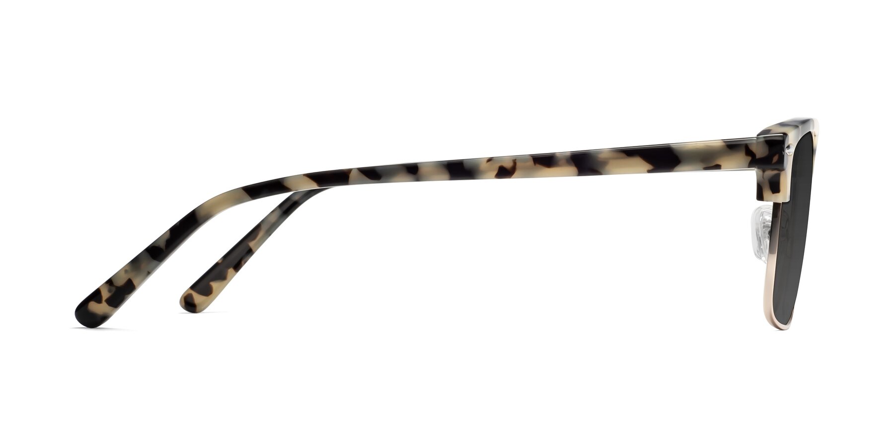 Side of 17464 in Tortoise-Gold with Gray Tinted Lenses
