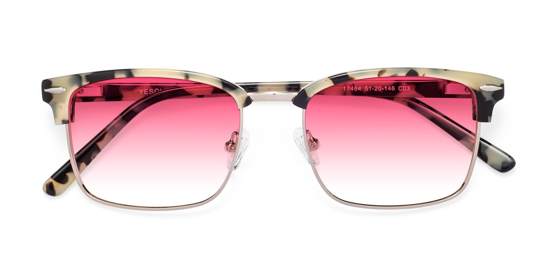 Folded Front of 17464 in Tortoise-Gold with Pink Gradient Lenses