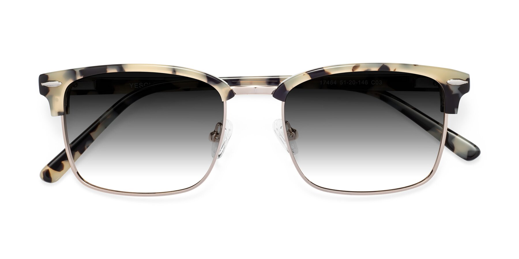 Folded Front of 17464 in Tortoise-Gold with Gray Gradient Lenses