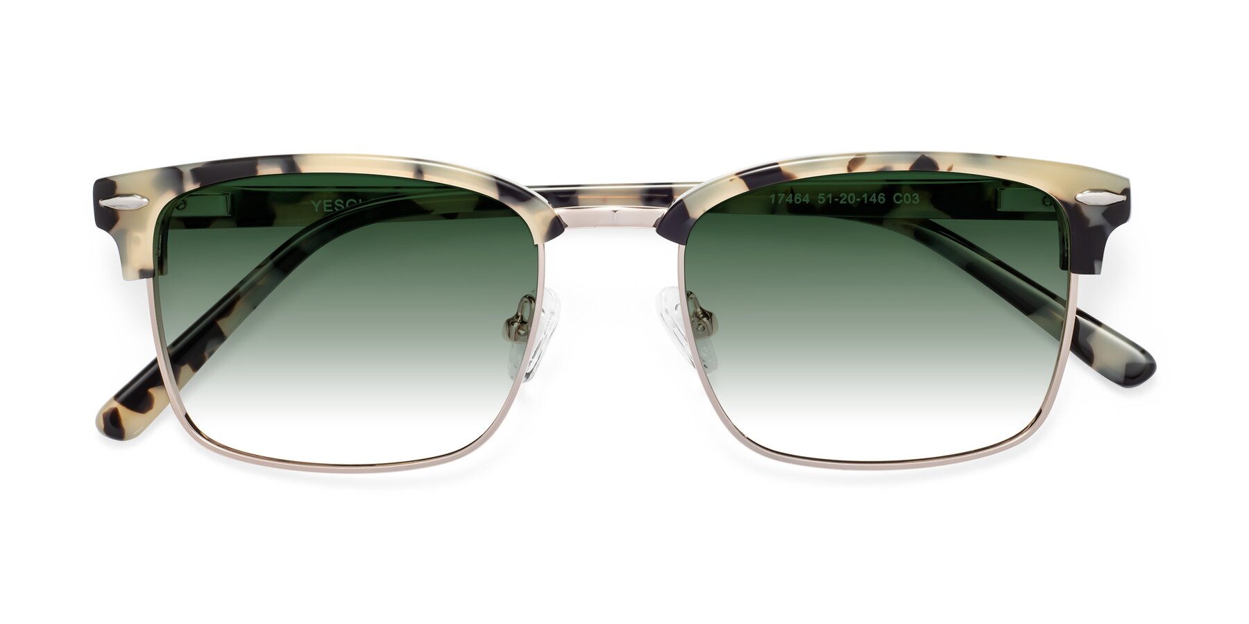 Folded Front of 17464 in Tortoise-Gold with Green Gradient Lenses