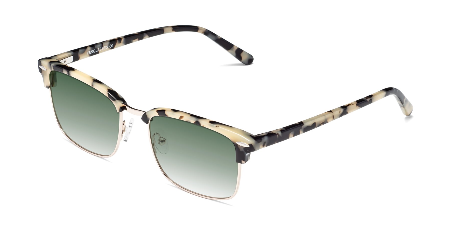 Angle of 17464 in Tortoise-Gold with Green Gradient Lenses