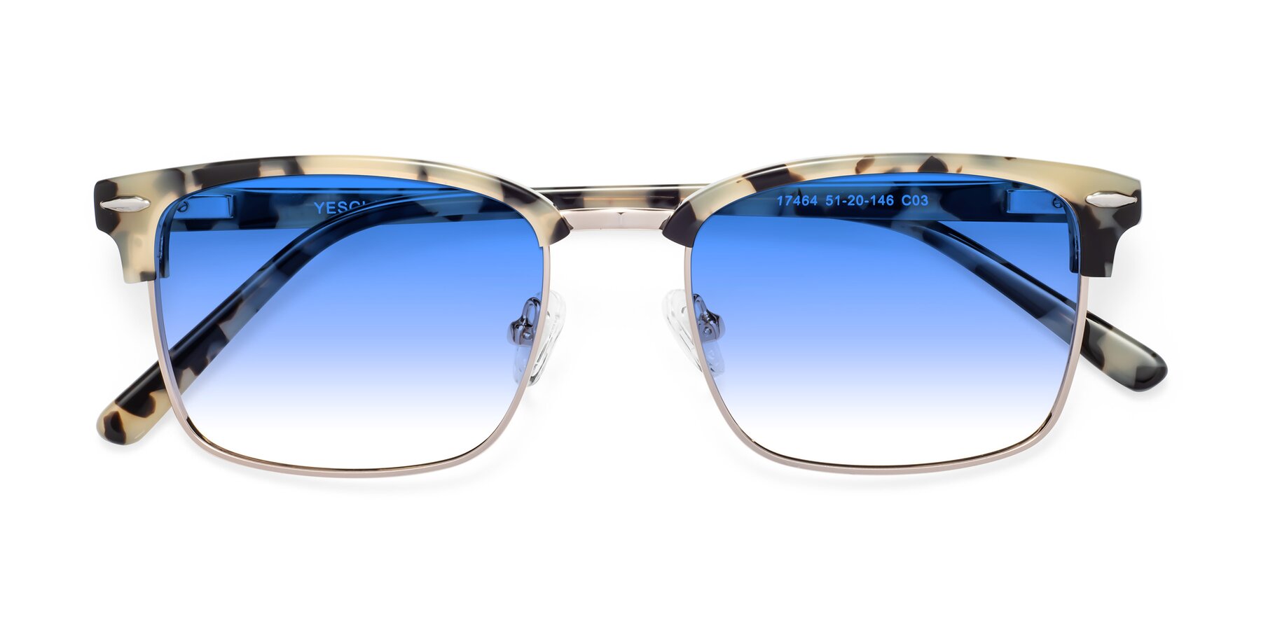 Folded Front of 17464 in Tortoise-Gold with Blue Gradient Lenses