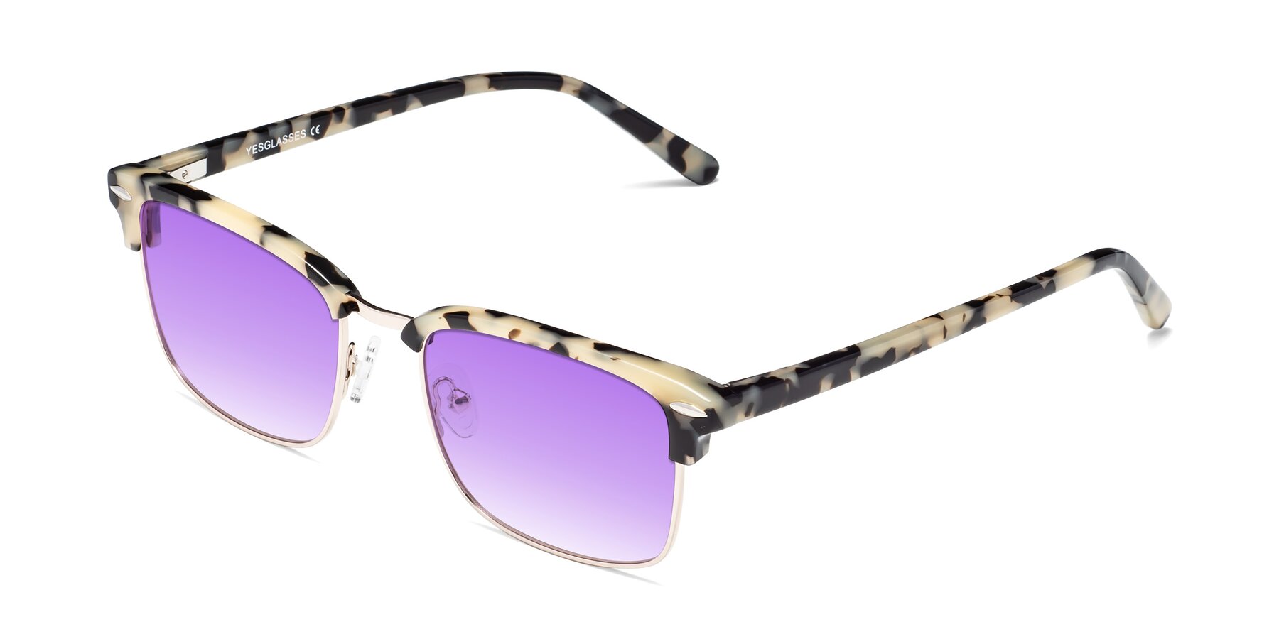 Angle of 17464 in Tortoise-Gold with Purple Gradient Lenses